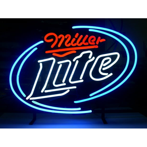 New Miller Lite Palm Tree Beer Bar Man Cave Neon Light Sign 17"x14" 